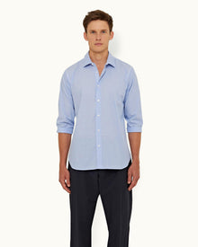 Pale Blue Tailored Fit Classic Collar Cotton Shirt | Pale Blue