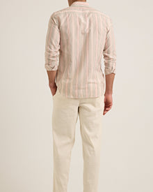 Men | Giles Stripe Shirt | Pink/Grey Stripe