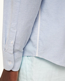 Serenity Blue Relaxed Fit Classic Collar Washed Oxford Cotton Shirt | Serenity Blue