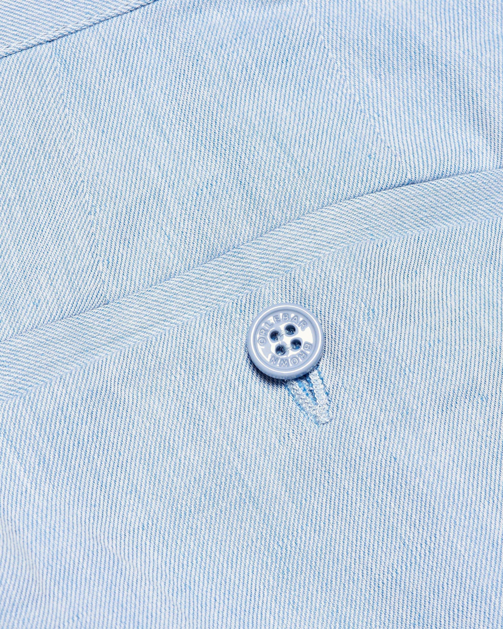 Harrop Light Blue Two-Tone Effect Tailored Fit Cotton-Linen Shorts | Light Blue