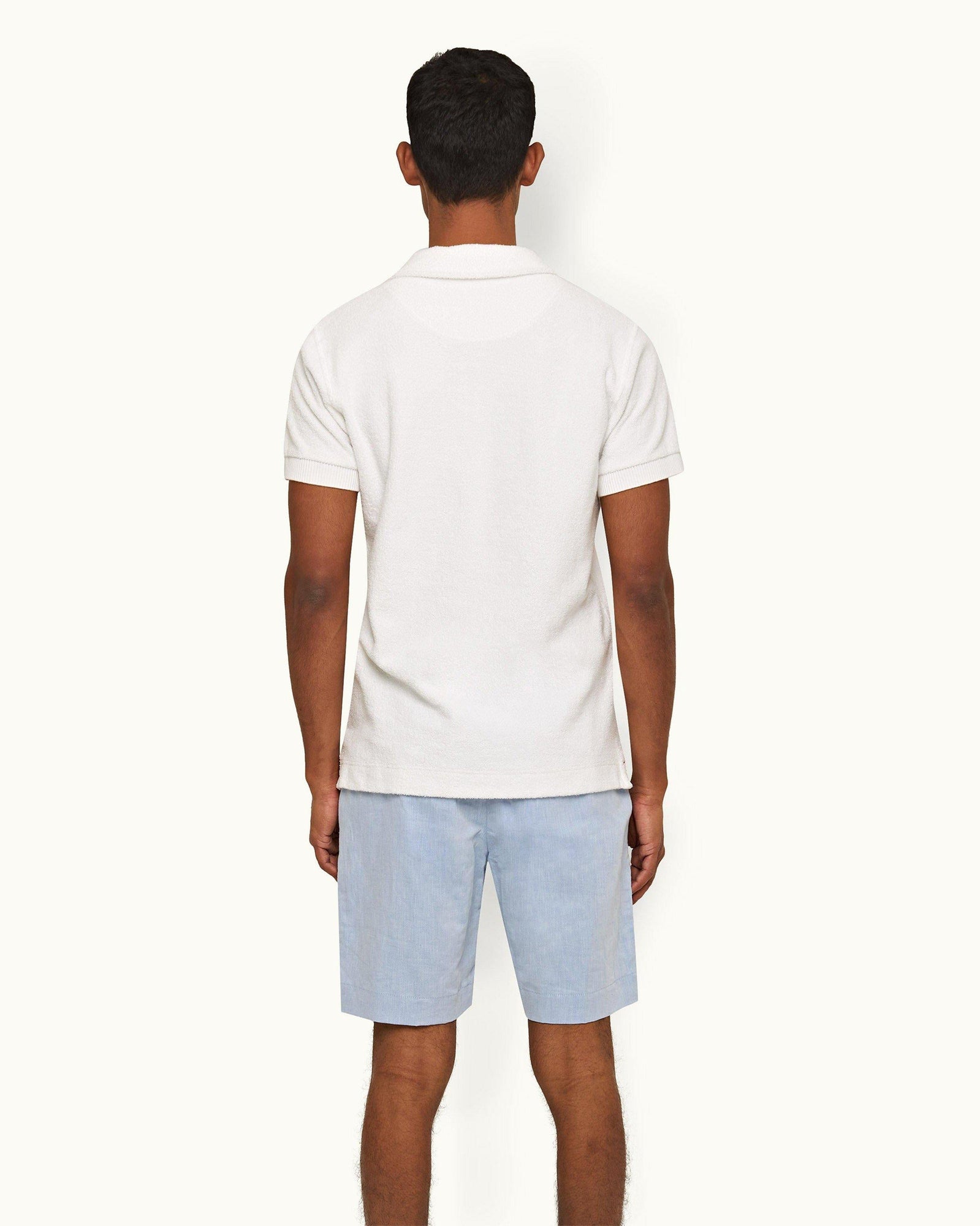 Harrop Light Blue Two-Tone Effect Tailored Fit Cotton-Linen Shorts | Light Blue