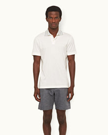 Harrop Linen Navy Two-Tone Effect Tailored Fit Cotton-Linen Shorts | Navy