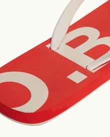 Haston Summer Red O.B Logo Flip Flops | Summer Red