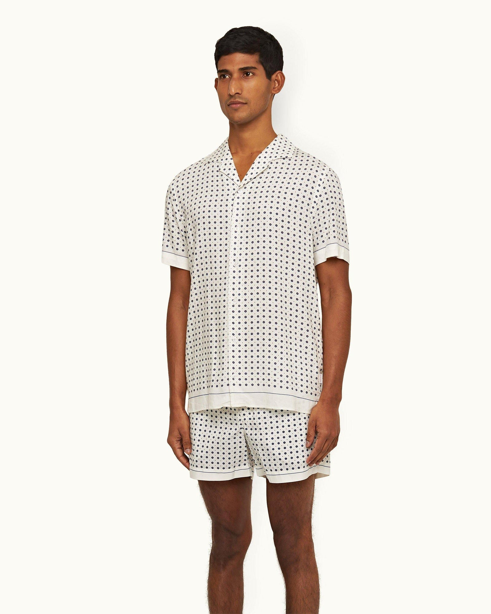 Hibbert Sea Mist Cravat Capri Collar Shirt | Sea Mist