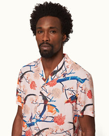 Hibbert Rose Flight Of Fantasy Capri Collar Short-Sleeve Shirt | Rose