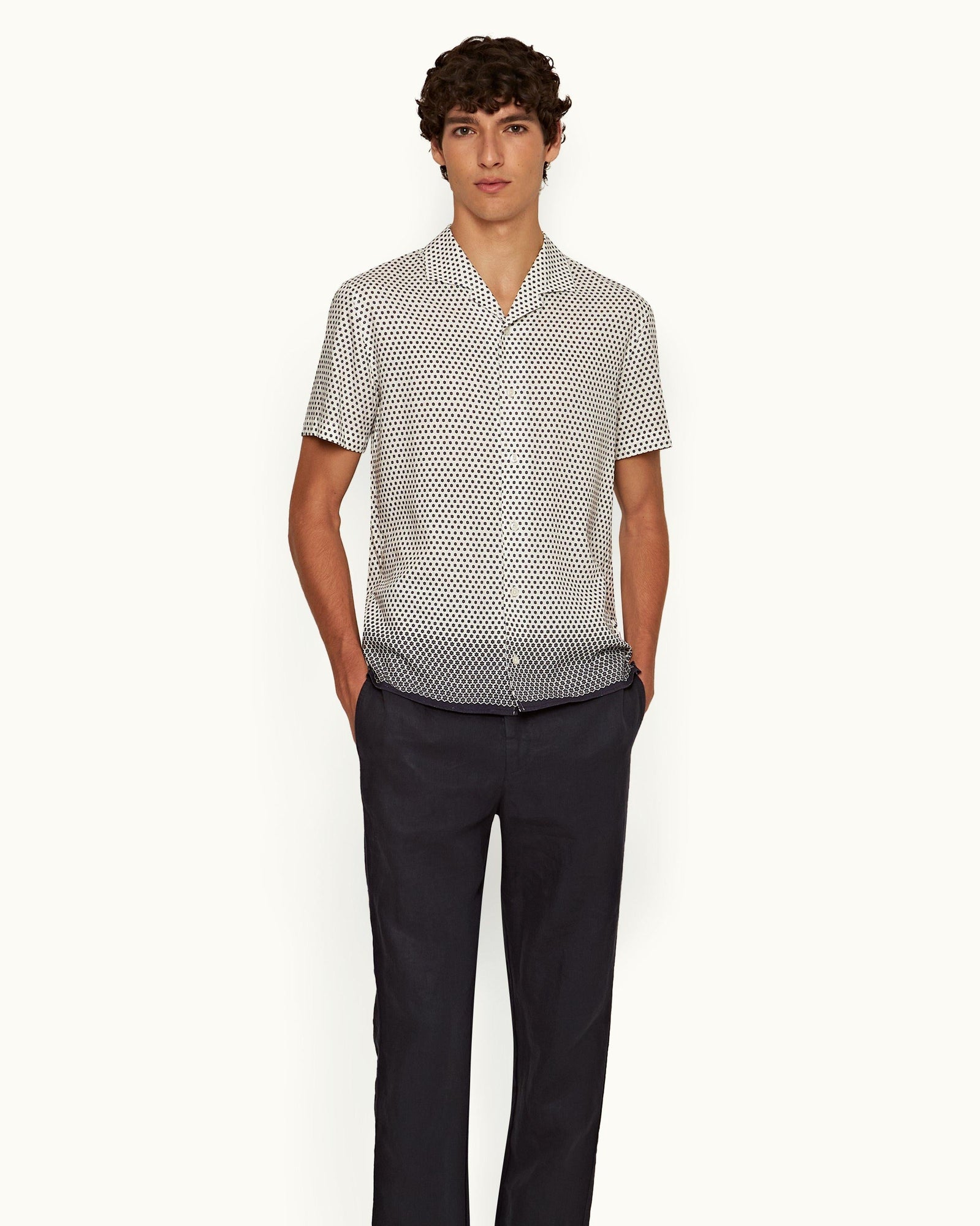 Men | Hibbert Shirt | White/Night Iris