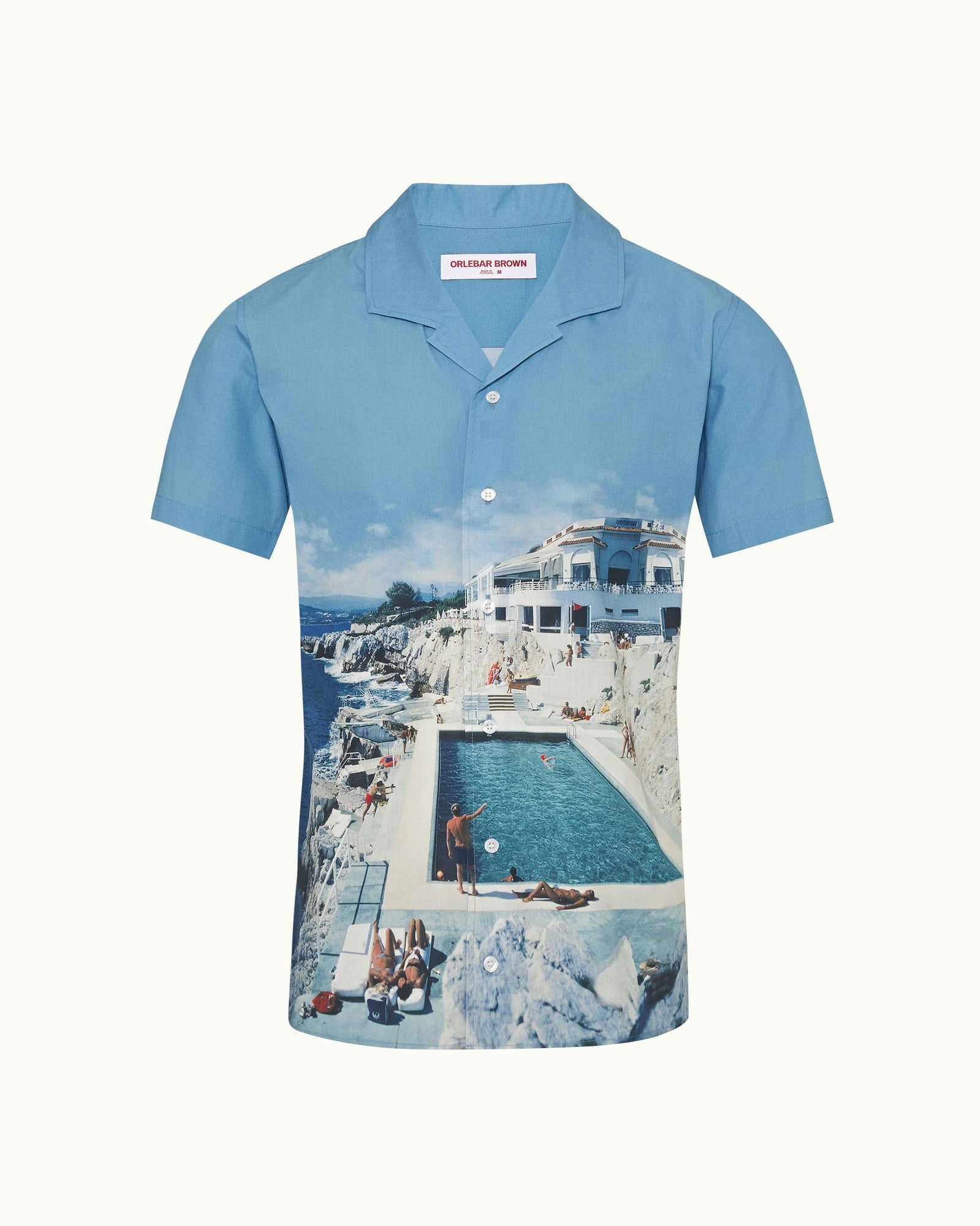 Hibbert Roc Pool Photographic Print Classic Fit Capri Collar Cotton Shirt | Roc Pool Ii