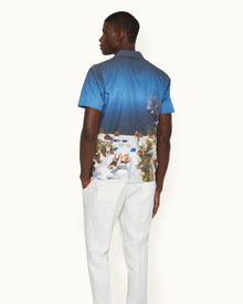 Hibbert Terrace Photographic Print Classic Fit Capri Collar Cotton Shirt | Terrace