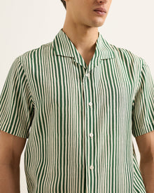Men | Hibbert Stripe Shirt | Caddie Green/White