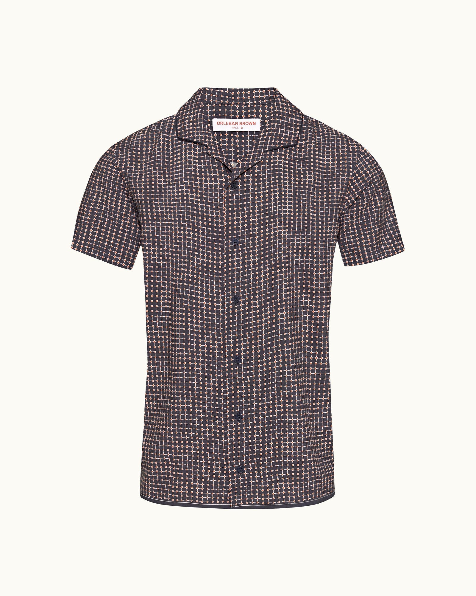 Azul Blue/Firestone Tiescape Print Classic Fit Capri Collar Shirt | Azul Blue/Firestone