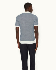 Men | Horton Merino Polo | Dark Aquamarine/White Sand