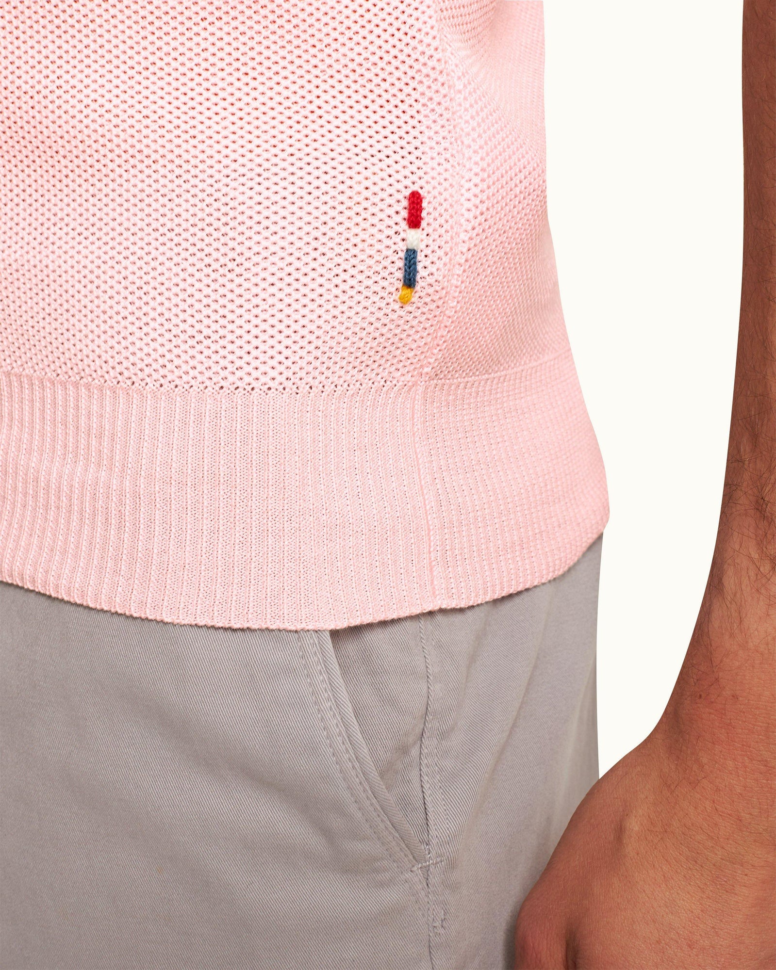 Horton Pique Rose Tailored Fit Pique Stitch Mercerised Cotton Polo Shirt | Rose