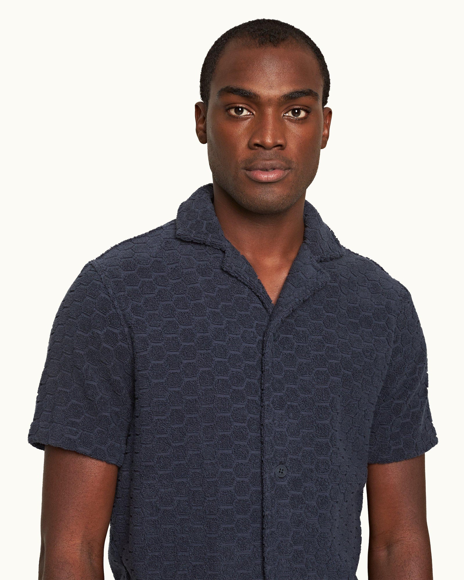 Men | Howell Towelling Shirt | Night Iris