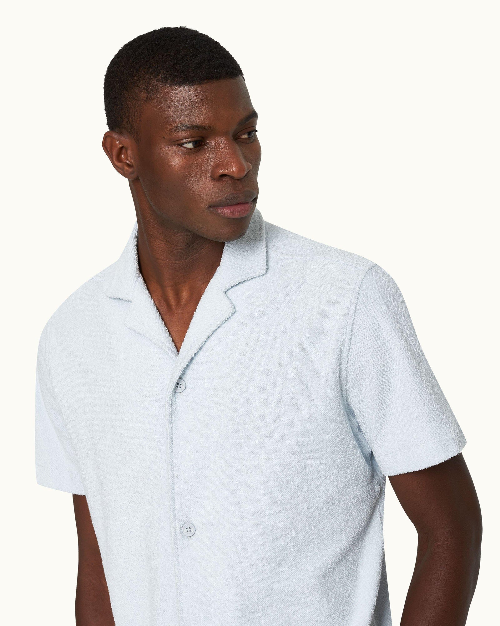 Men | Howell Towelling Shirt | Light Sky Pool