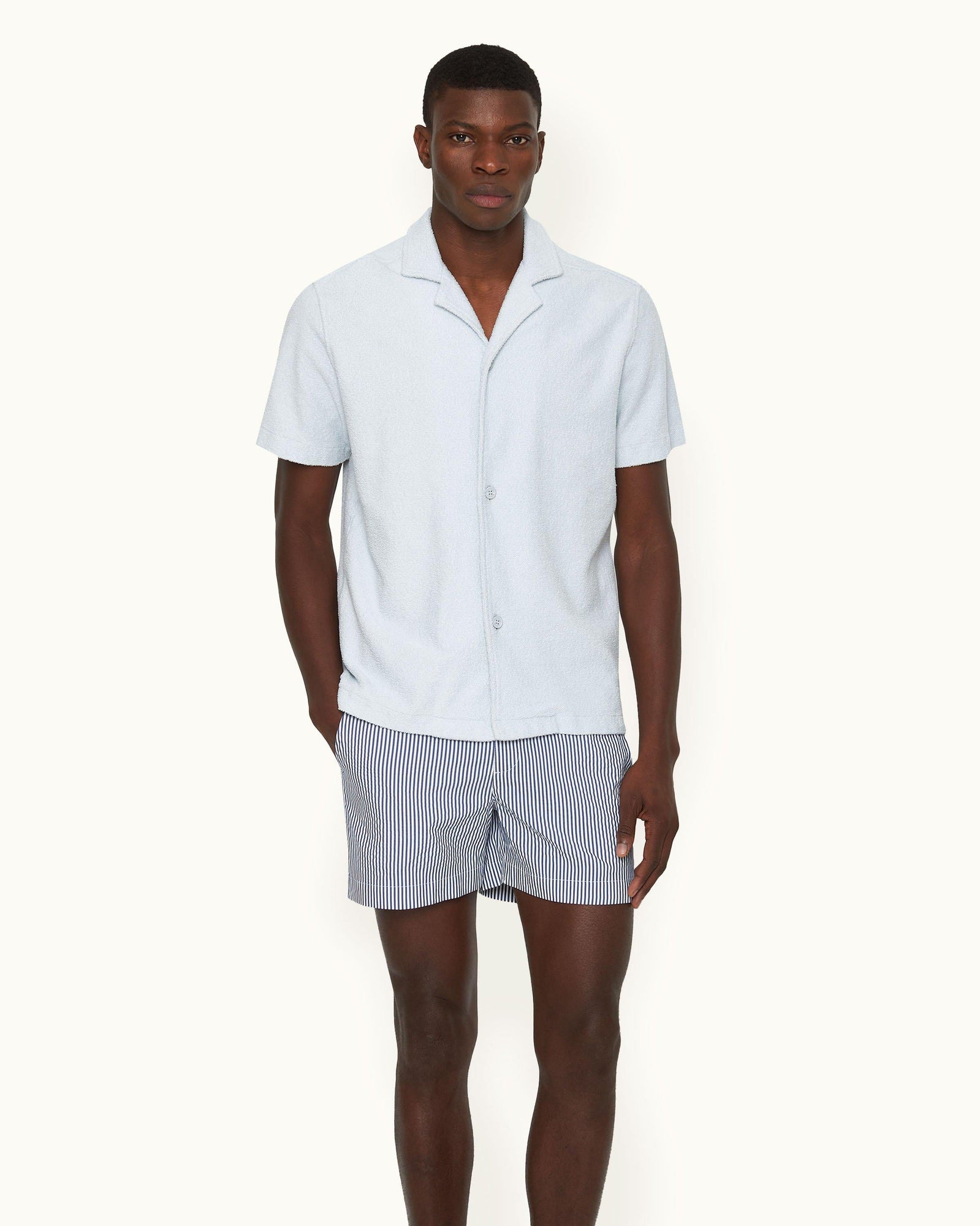 Men | Howell Towelling Shirt | Light Sky Pool