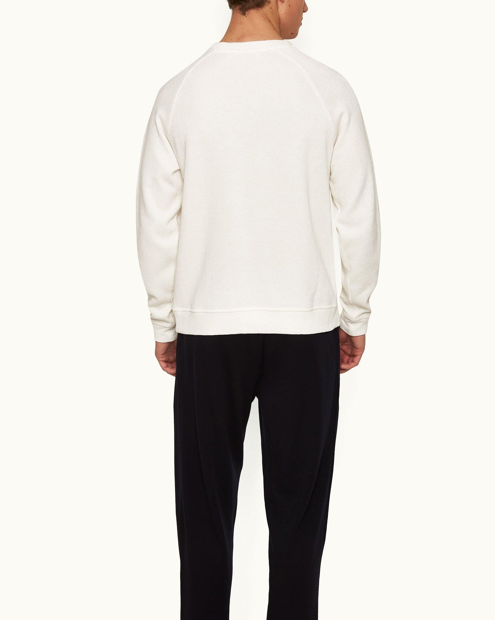 Hudson White Sand Relaxed Fit Crewneck Double-Faced Sweatshirt | White Sand