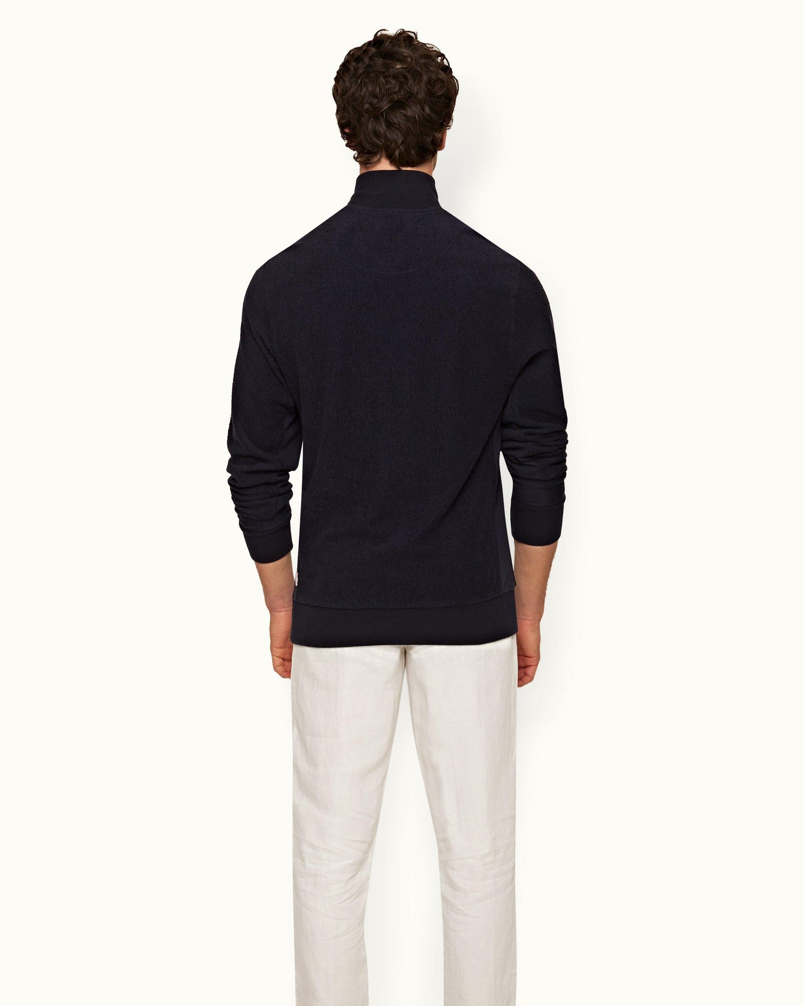 Night Iris Classic Fit Mix Texture Sweatshirt | Night Iris