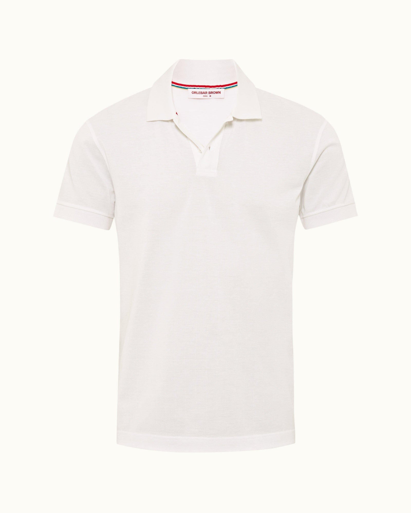 White Classic Fit Jacquard Checkerboard Cotton Polo Shirt | White