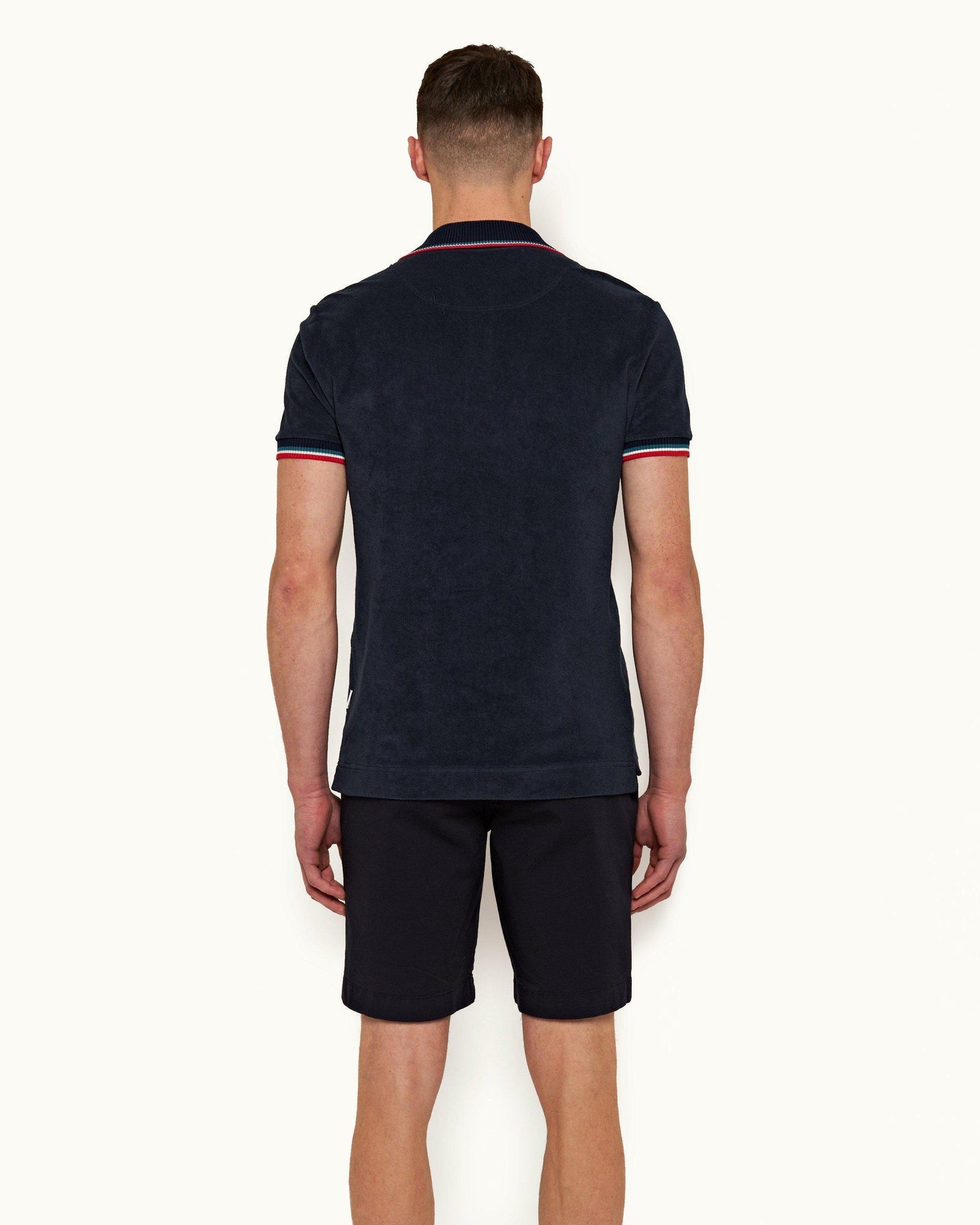Navy Classic Fit O.B Stripe Tipping Polo Shirt | Navy