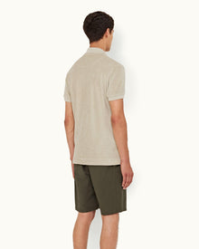 Parched Green Classic Fit Towelling Polo Shirt | Parched Green