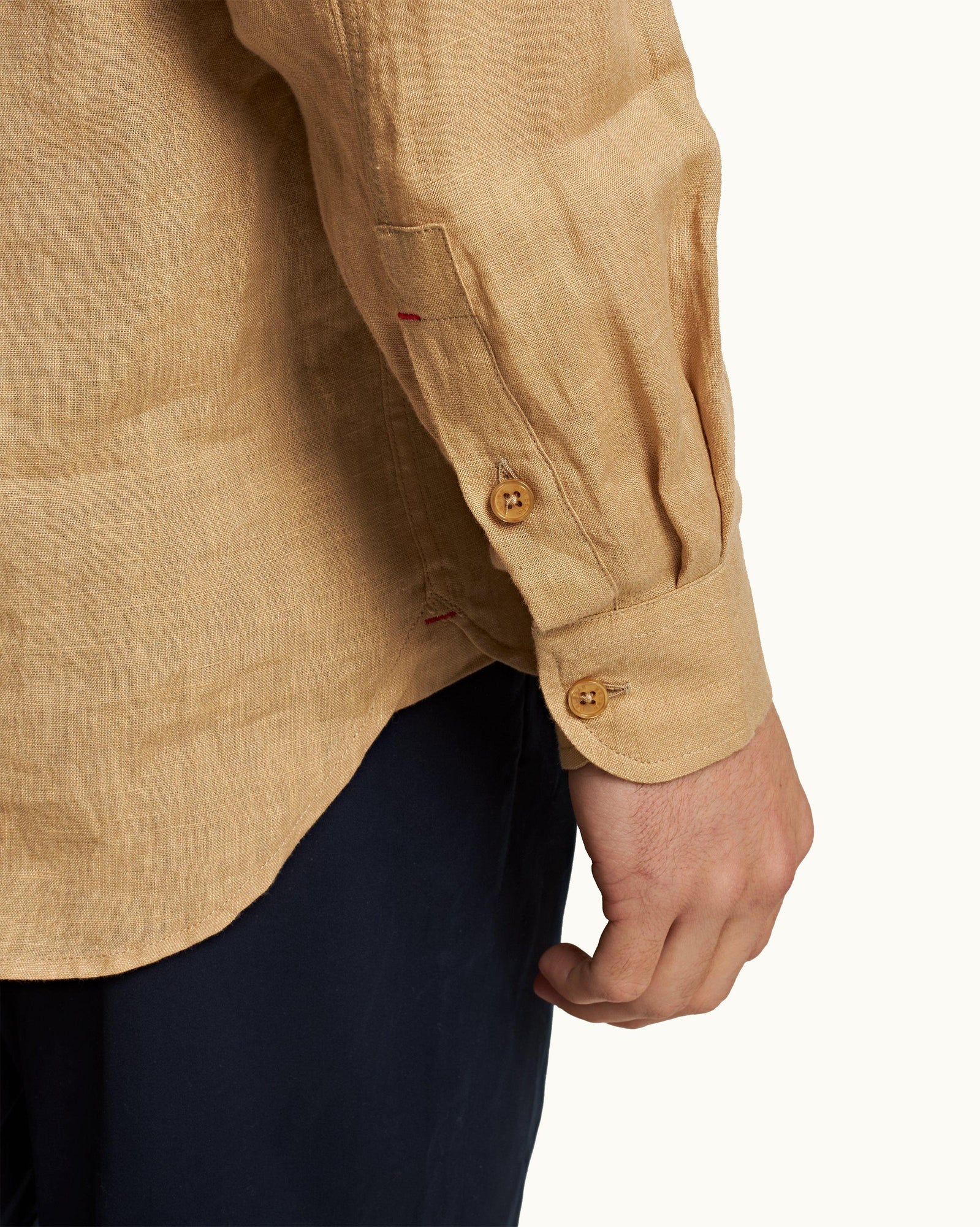 Men | Justin Linen Shirt | Biscuit