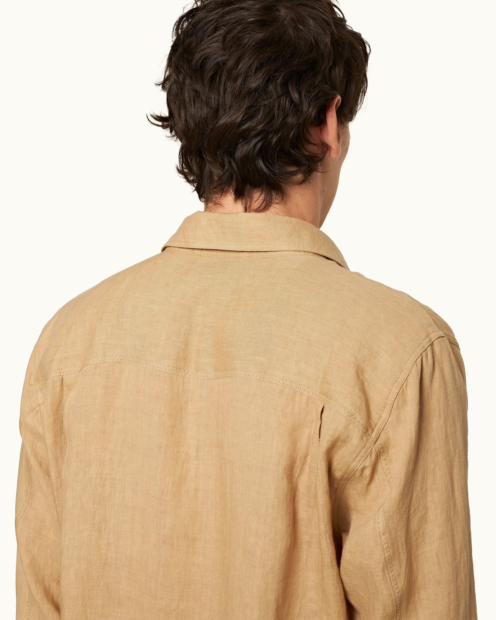 Men | Justin Linen Shirt | Biscuit