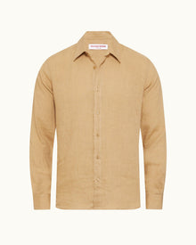 Men | Justin Linen Shirt | Biscuit