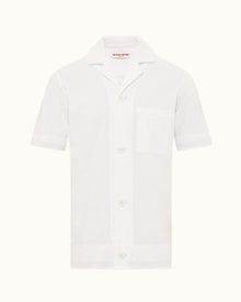 White Capri Collar Double-Faced Towelling Shirt | White