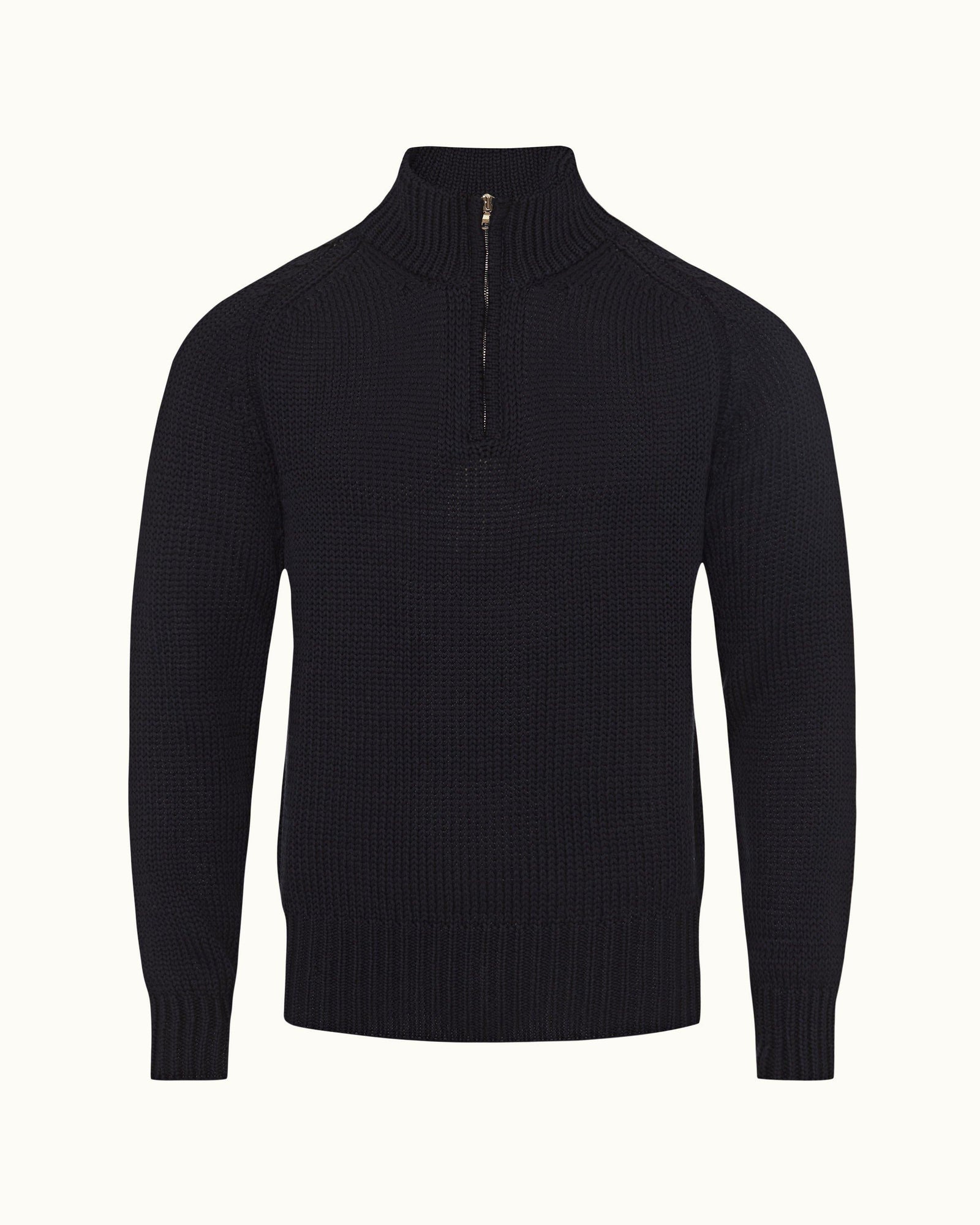 Night Iris Classic Fit Half-Zip Organic Cotton Jumper | Night Iris