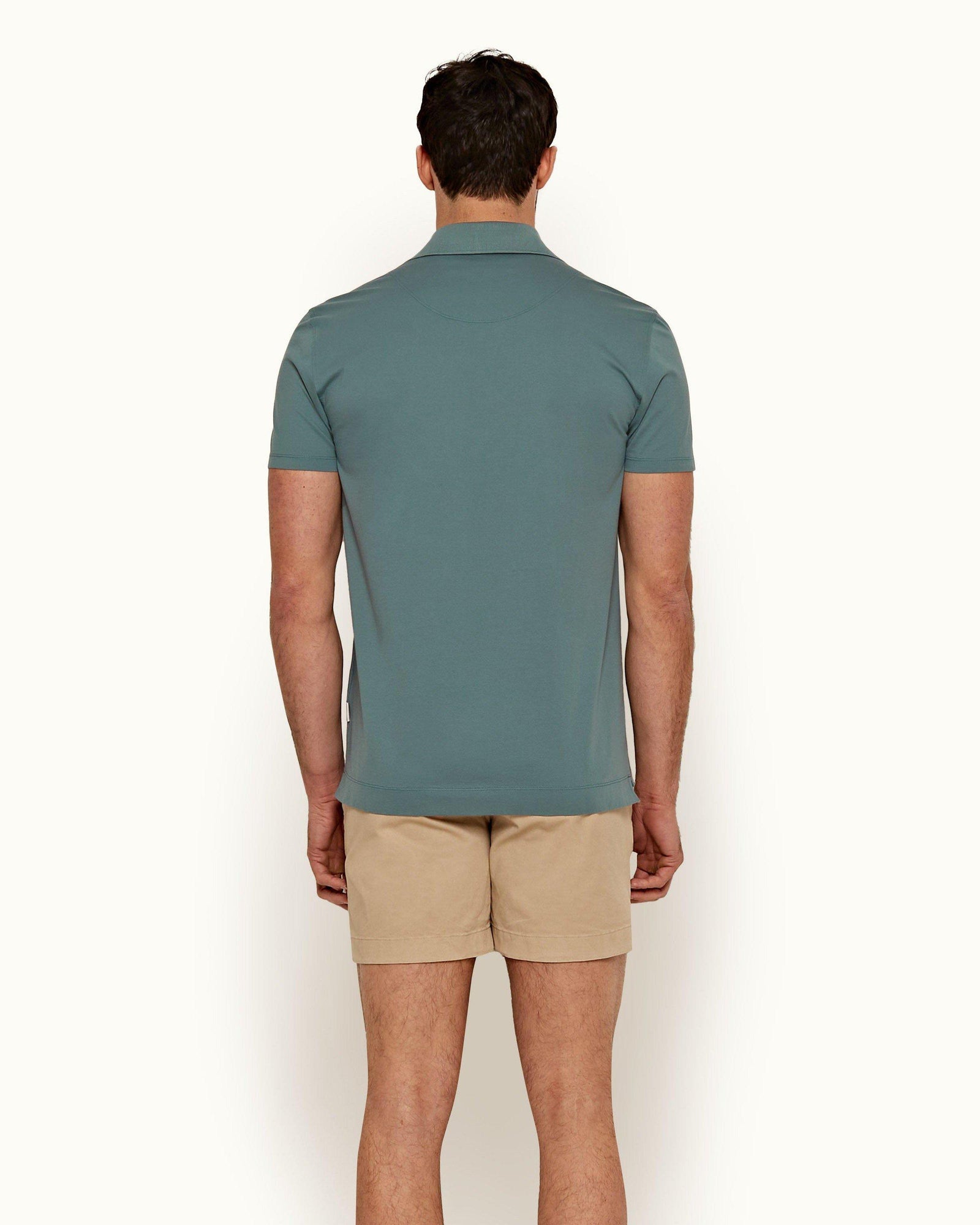 Linwood Sage Classic Fit Mercerised Cotton Polo Shirt | Sage