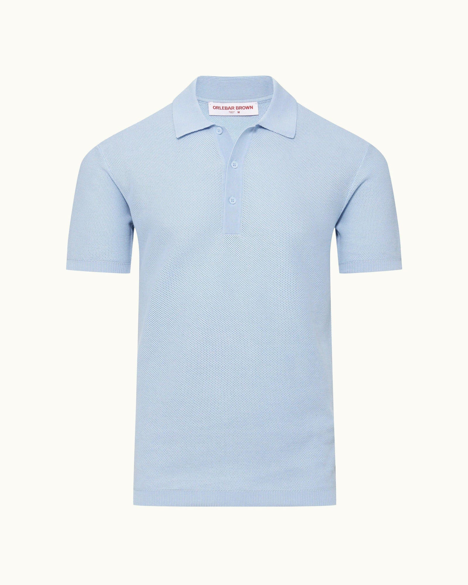Maranon Ice Blue Tailored Fit Organic Mercerized Cotton Polo Shirt | Ice Blue