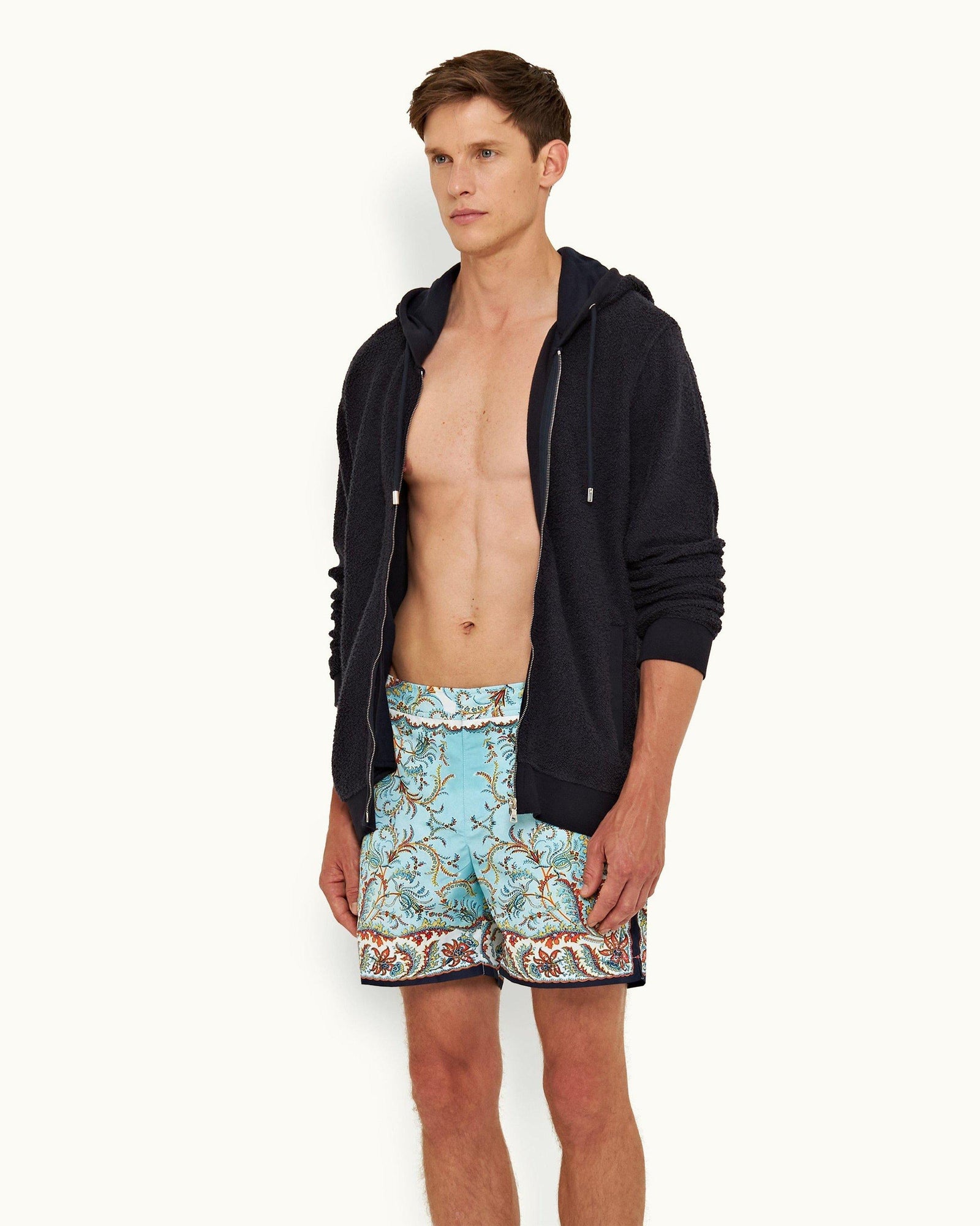 Mathers Dark Nocturnal Navy Zip-Thru Hooded Sweatshirt | Dark Nocturnal Navy