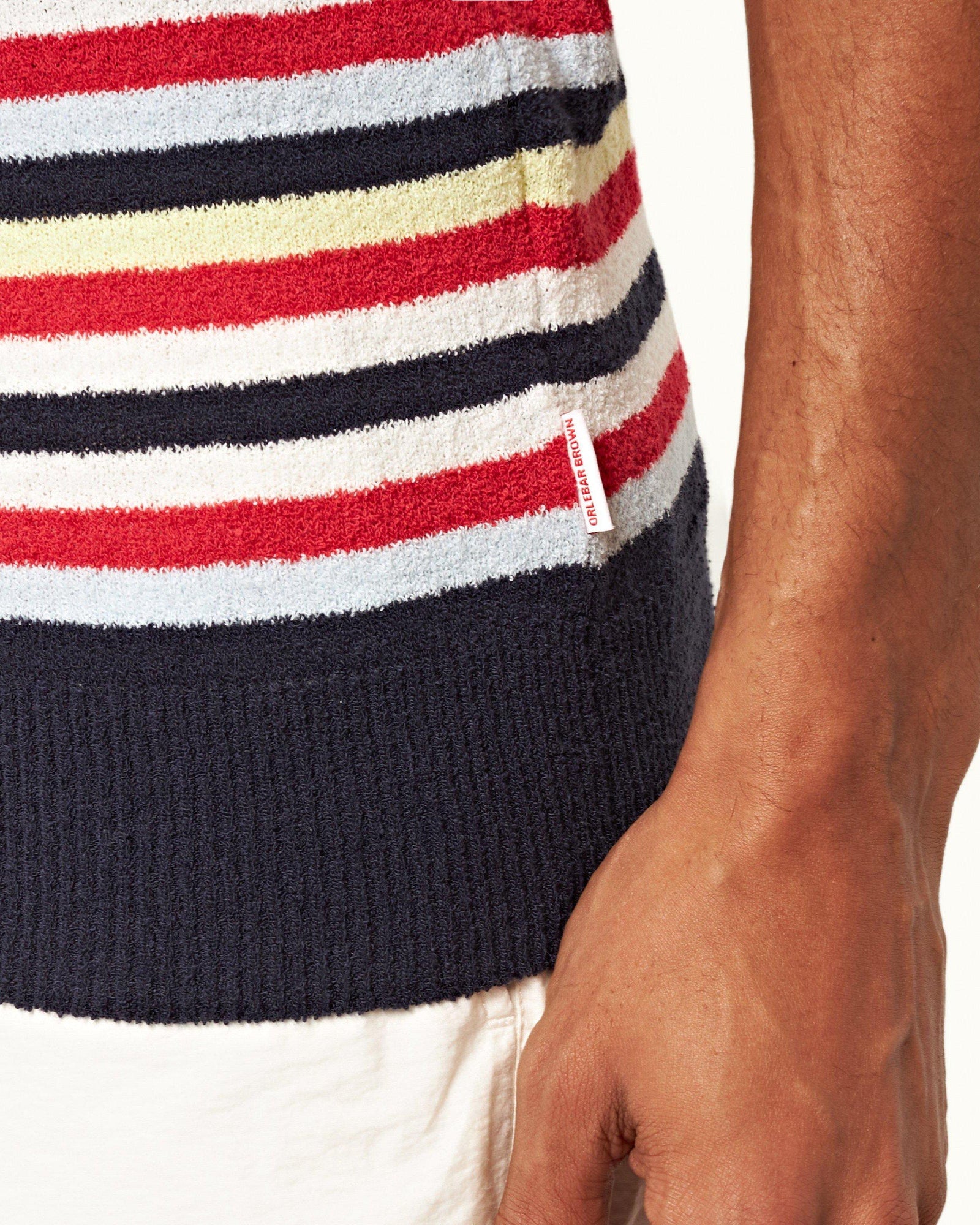 Mina Towelling Multi Towelling Stripe Tailored Fit Polo Shirt | Multi