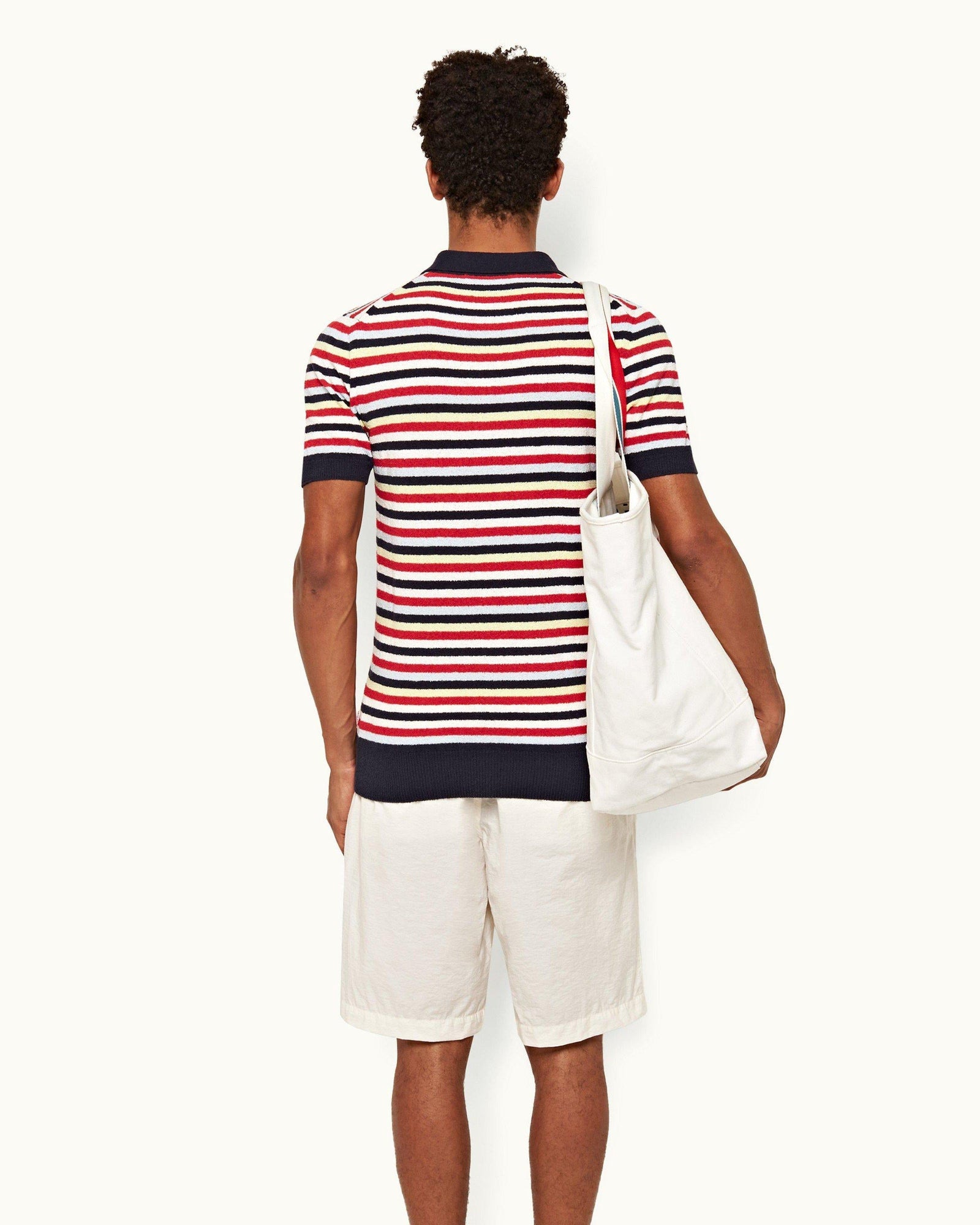 Mina Towelling Multi Towelling Stripe Tailored Fit Polo Shirt | Multi