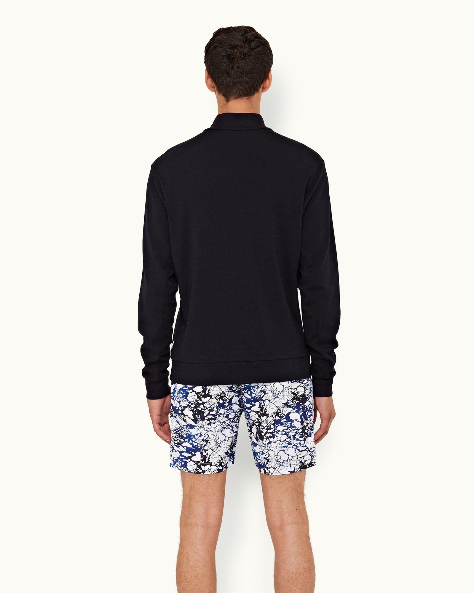 Night Iris Half-Zip Merino Jersey Pullover | Night Iris