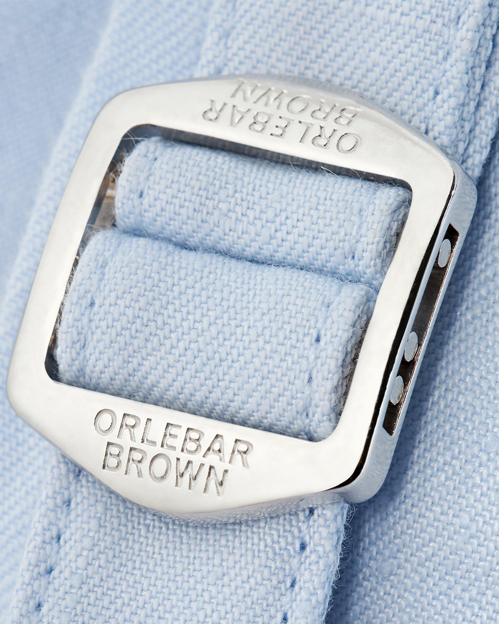 Norwich Linen Ice Blue Tailored Fit O.B Stripe Linen Shorts | Ice Blue