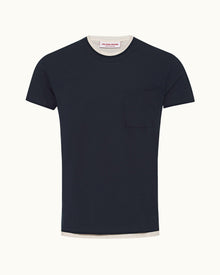 Night Iris Classic Fit Double-Layer Organic Cotton T-Shirt | Night Iris