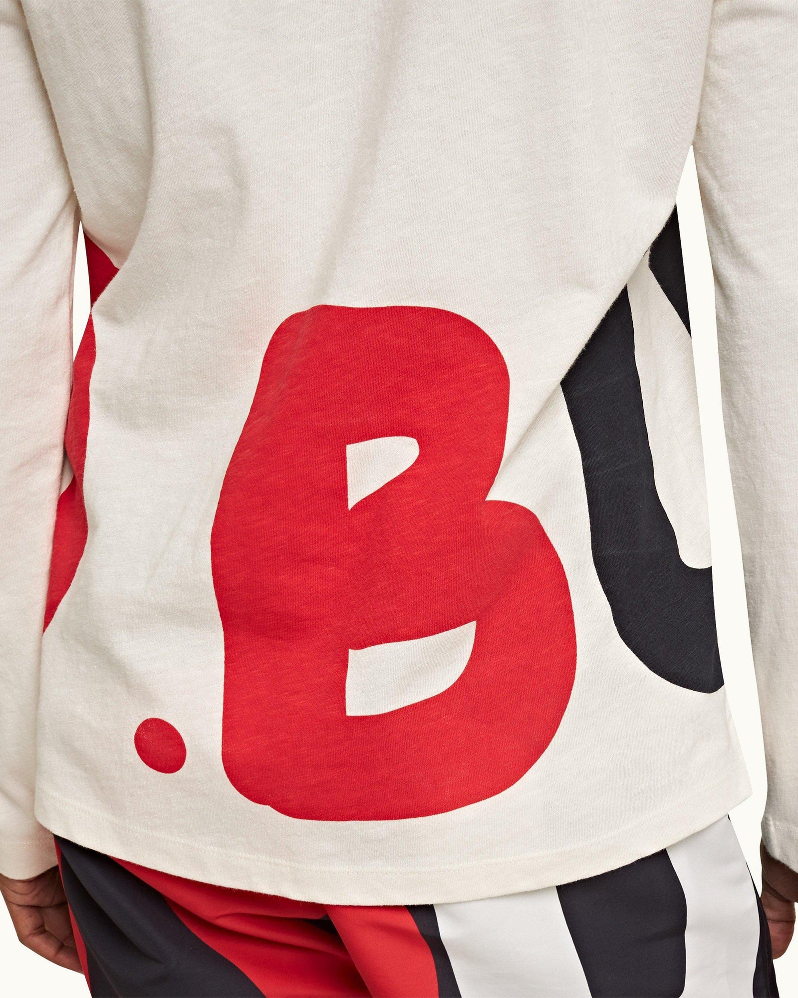 White Sand O.BUOY Classic Fit Long-Sleeve Cotton-Linen T-shirt | White Sand