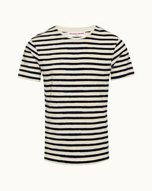 Cloud/Night Iris Stripe Tailored Fit Crew Neck T-shirt | Cloud/Night Iris