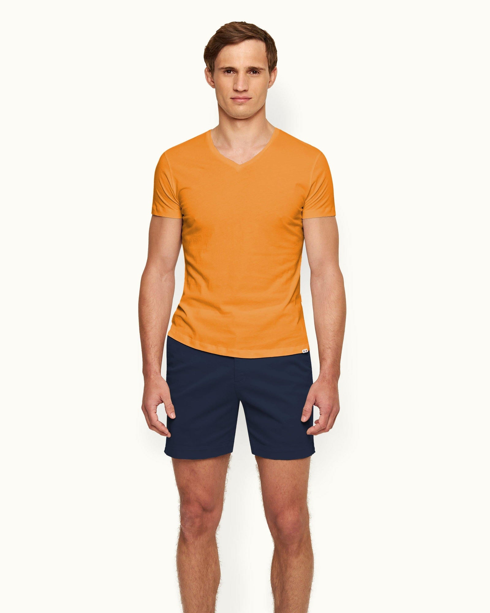 Ob-V Tailored Fit V-neck T-Shirt In Ember | Ember