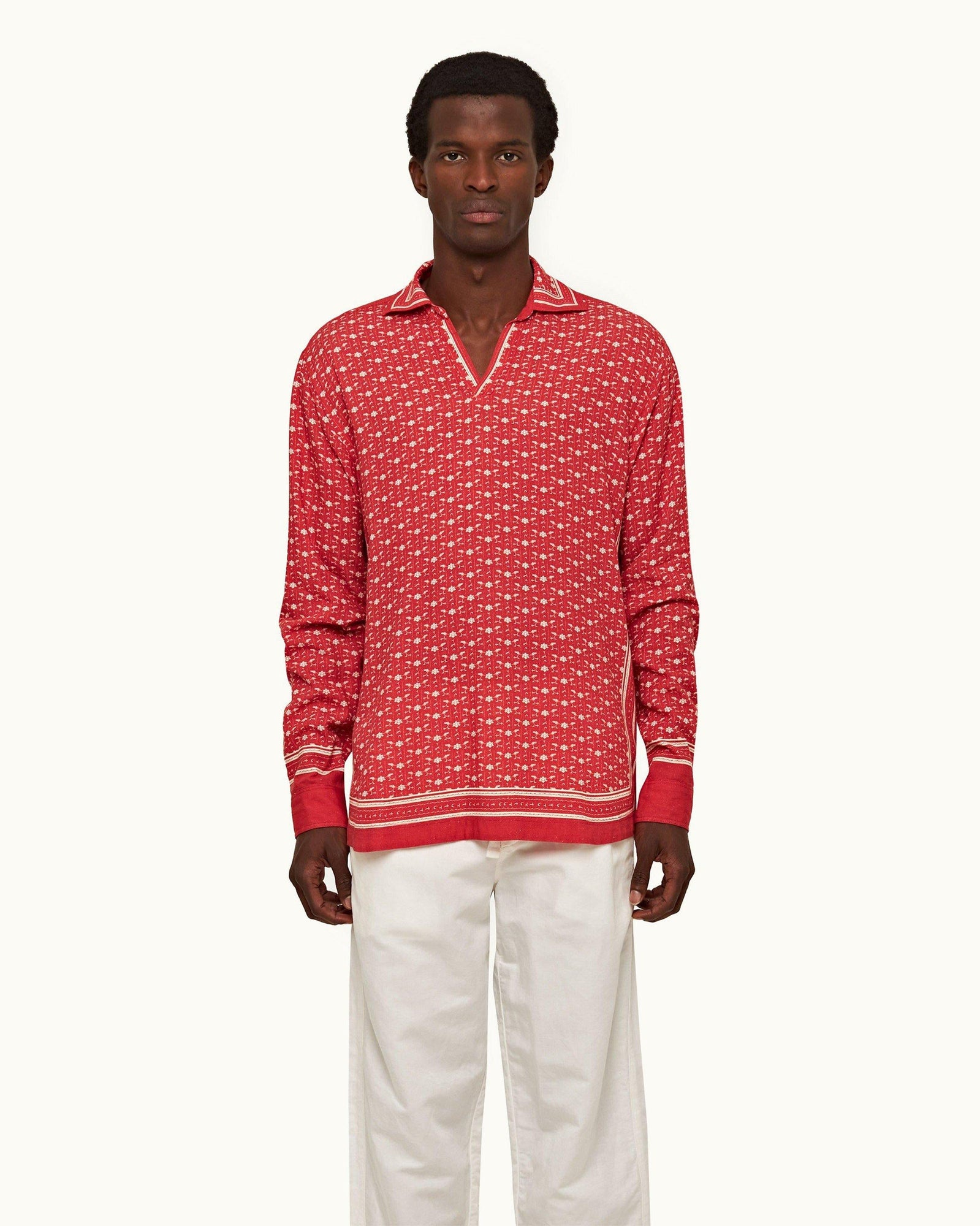 Vermillion/Sea Mist Bandana Relaxed Fit Overhead Shirt | Vermillion/Sea Mist