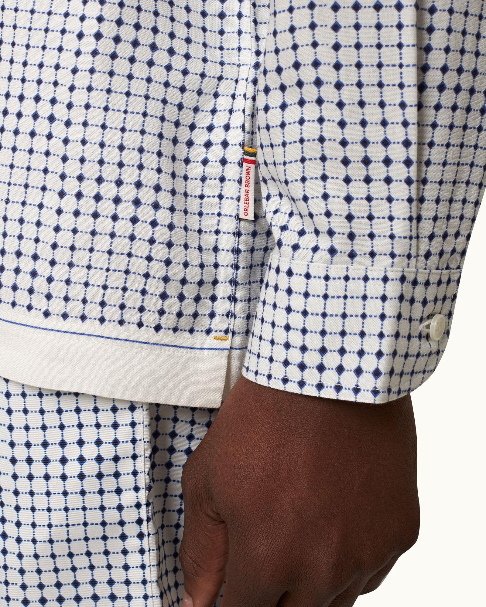 Men | Ridley Linen Shirt | White Sand/Azul Blue