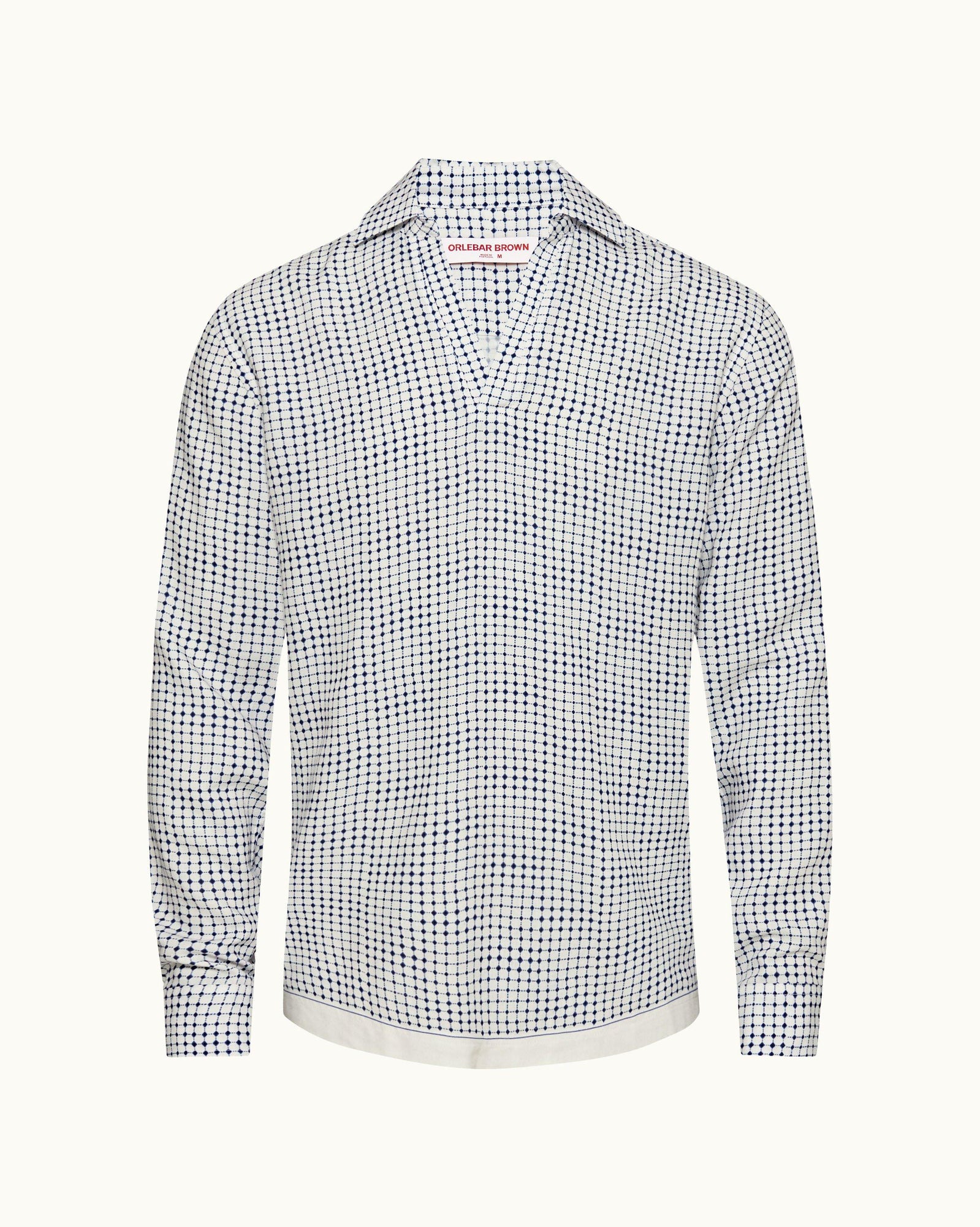 Men | Ridley Linen Shirt | White Sand/Azul Blue