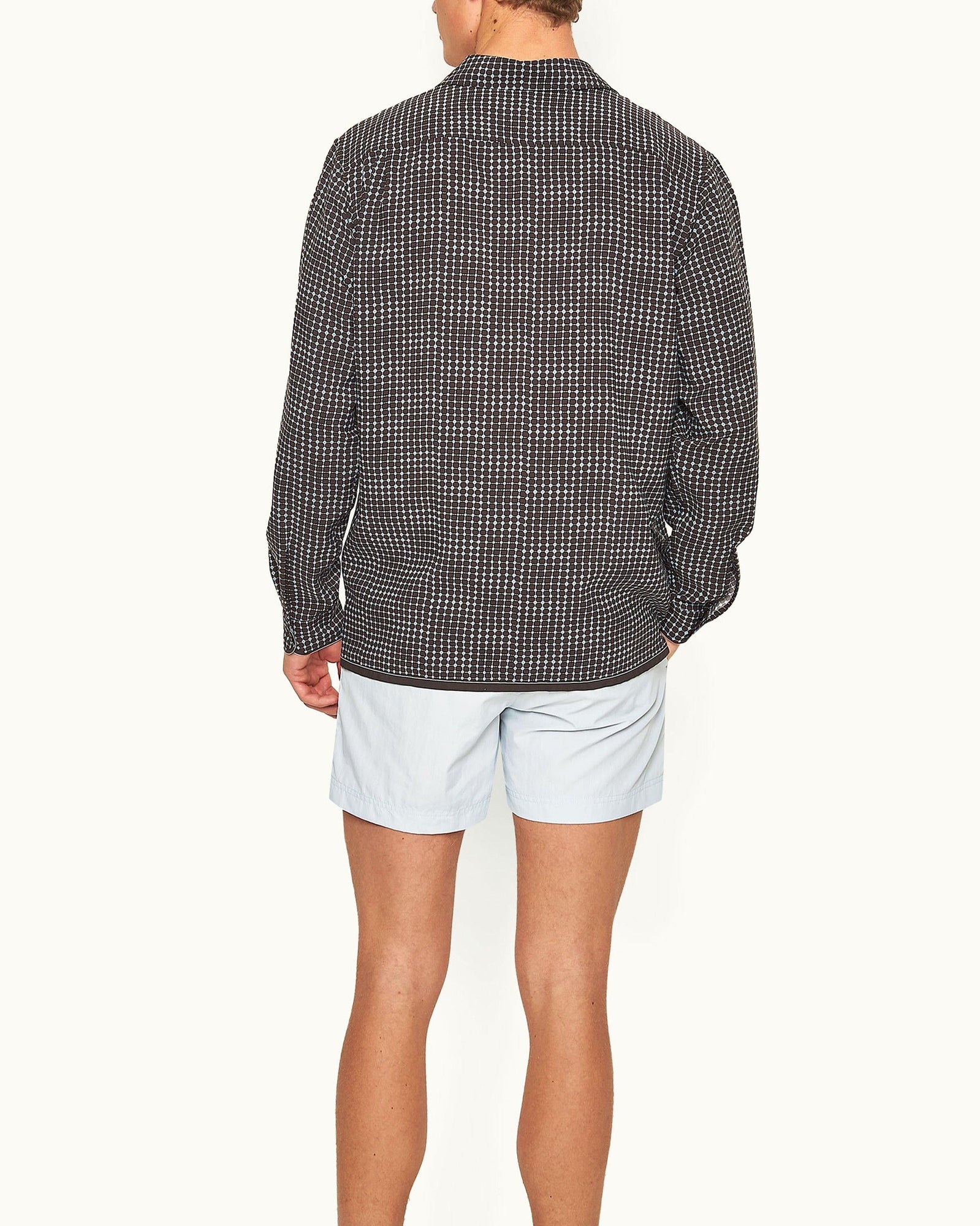 Ridley Truffle/Light Sky Pool Tiescape Print Relaxed Fit Overhead Shirt | Truffle/Light Sky Pool