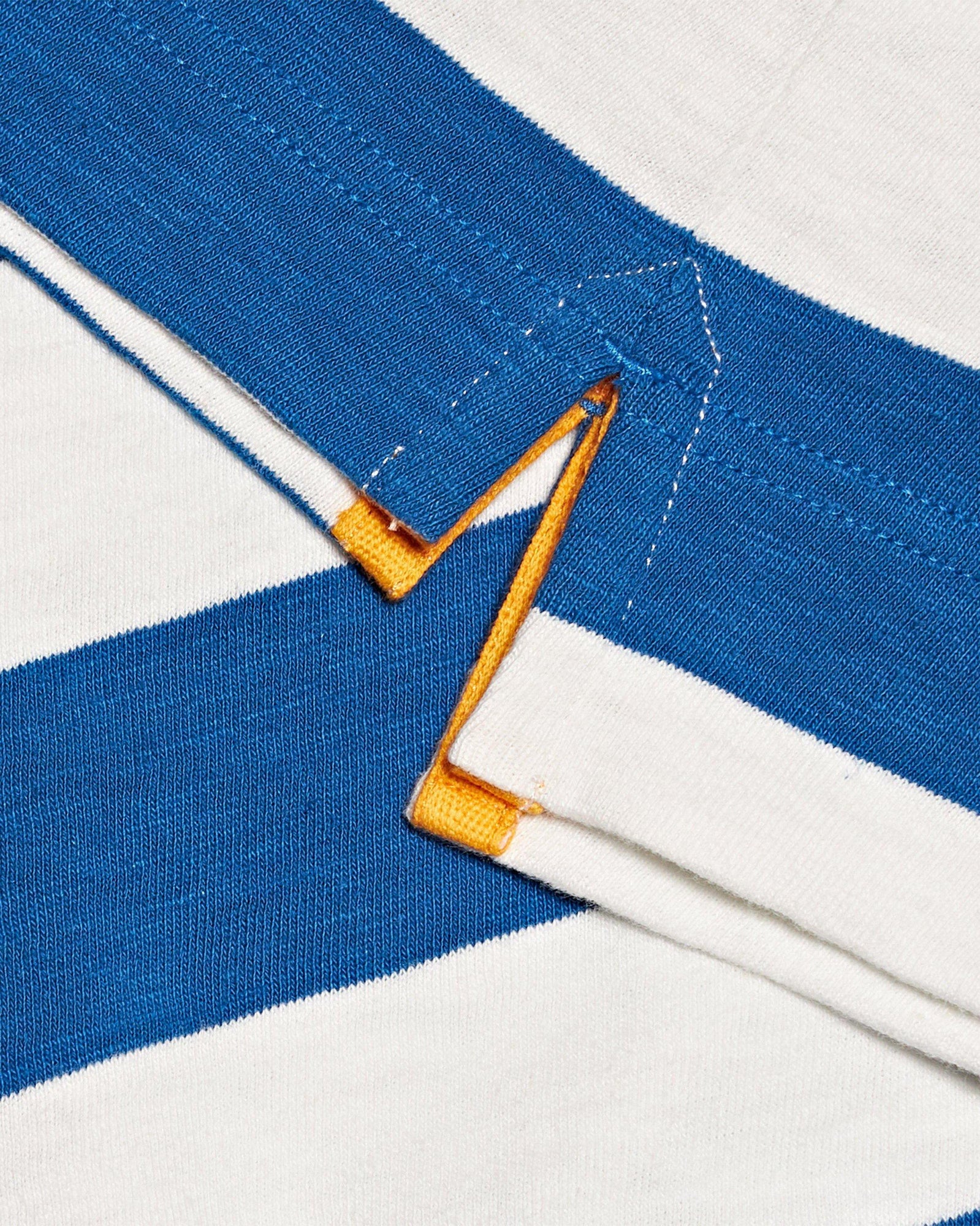 Kids | Signal Blue/Sea Mist Stripe Long-Sleeve Polo shirt | Signal Blue/Sea Mist