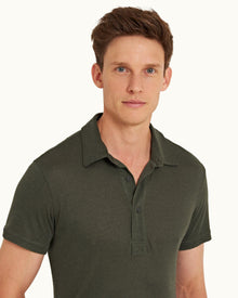 Sebastian Cashmere Forest Night Tailored Fit Cashmere Polo Shirt | Forest Night