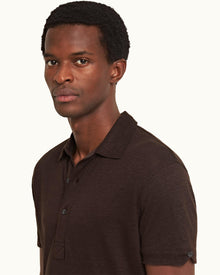 Truffle Tailored Fit Linen Polo Shirt | Truffle