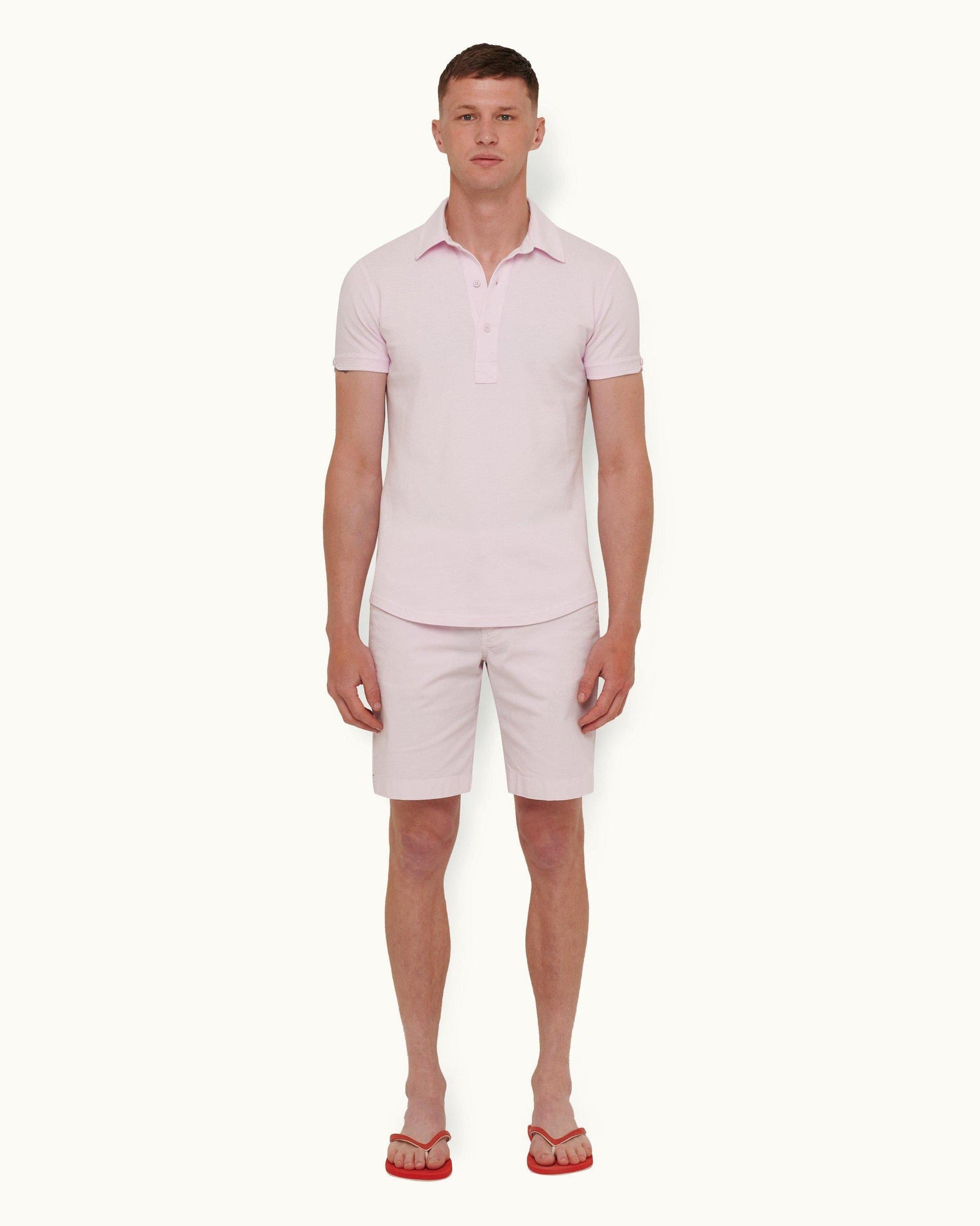 Conch Pink Tailored Fit Cotton Polo Shirt | Conch Pink