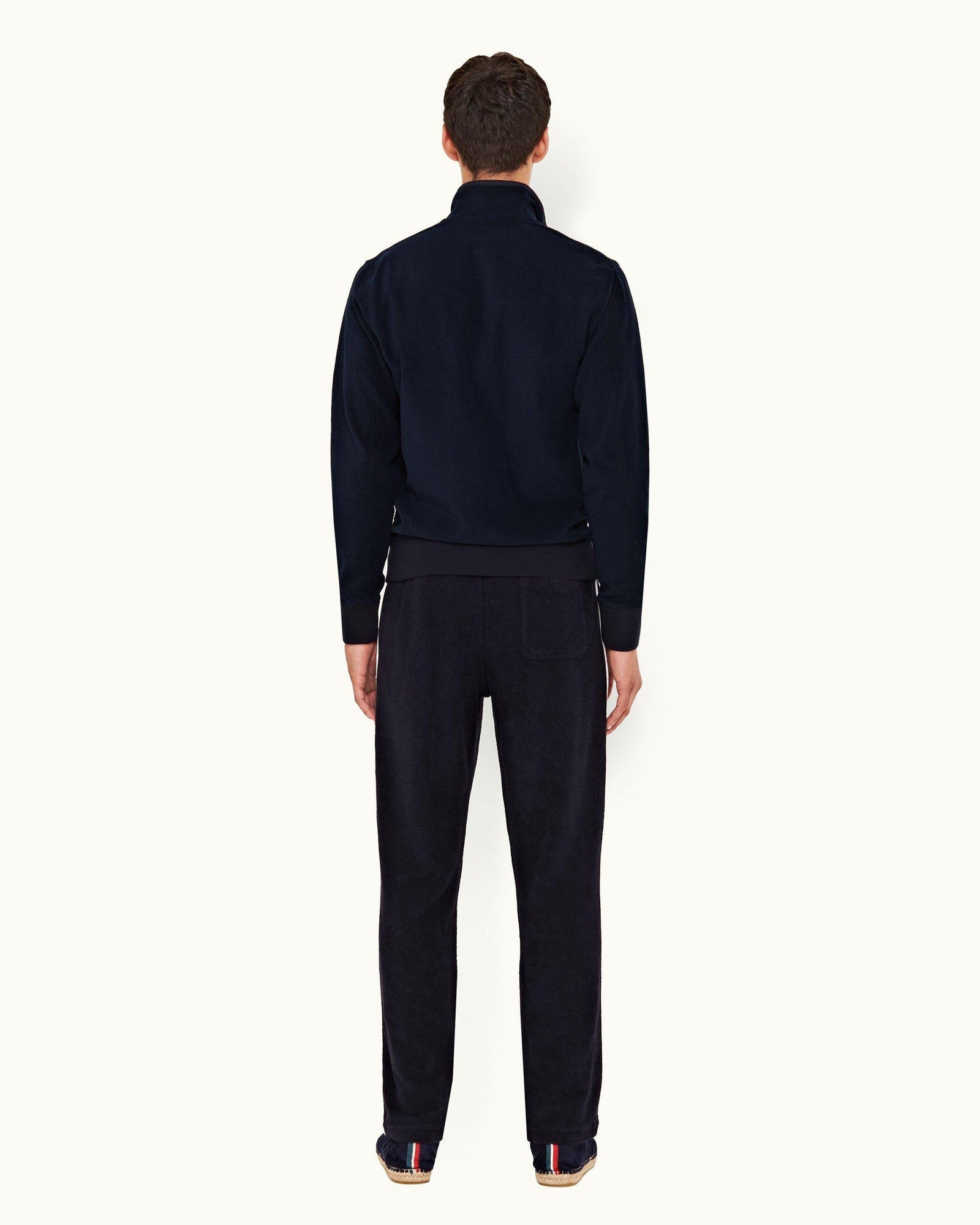 Night Iris Contrast Binding Double-Faced Towelling Sweatpants | Night Iris