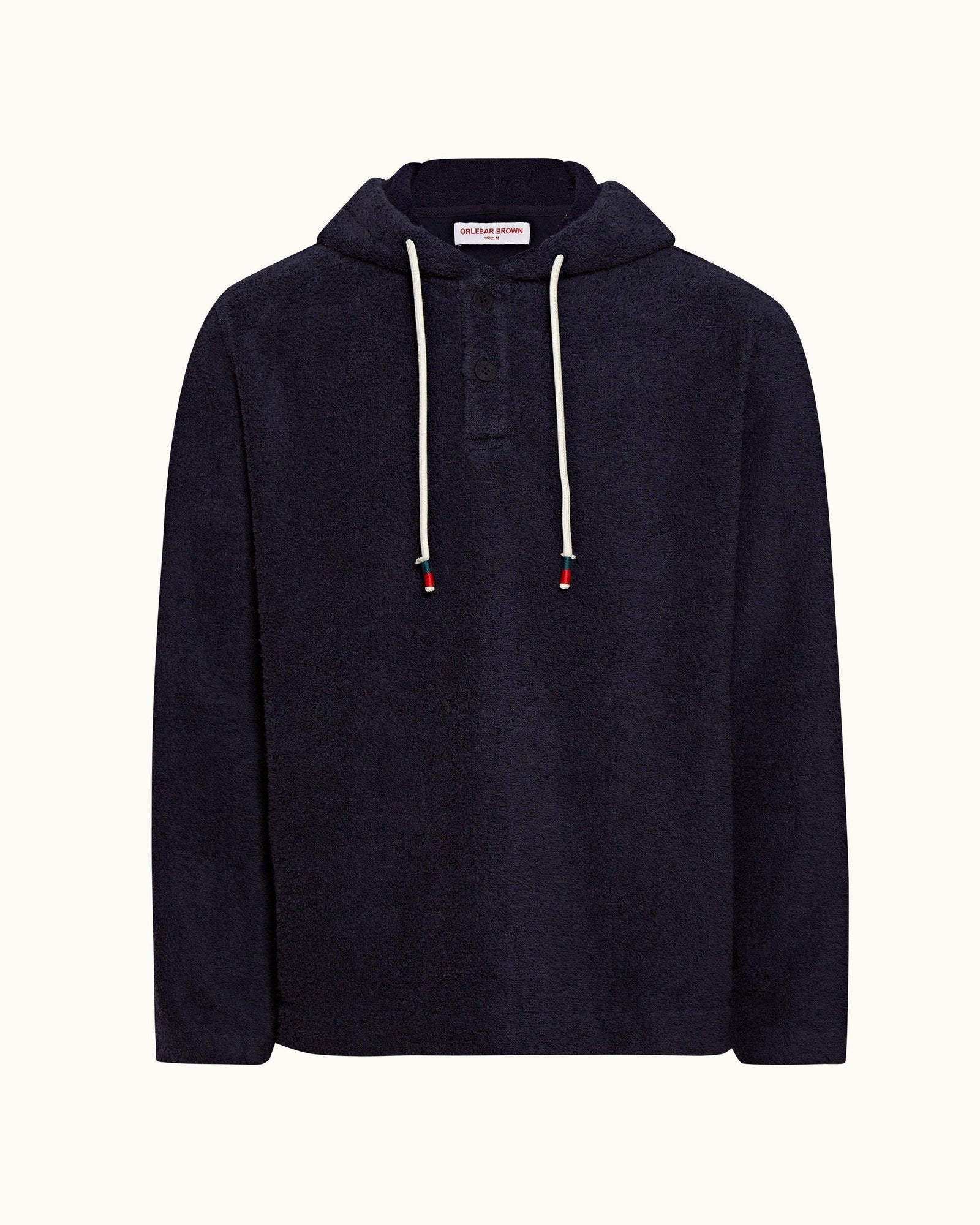 Sennett Towelling Navy Classic Fit Hooded Towelling Sweatshirt | Navy